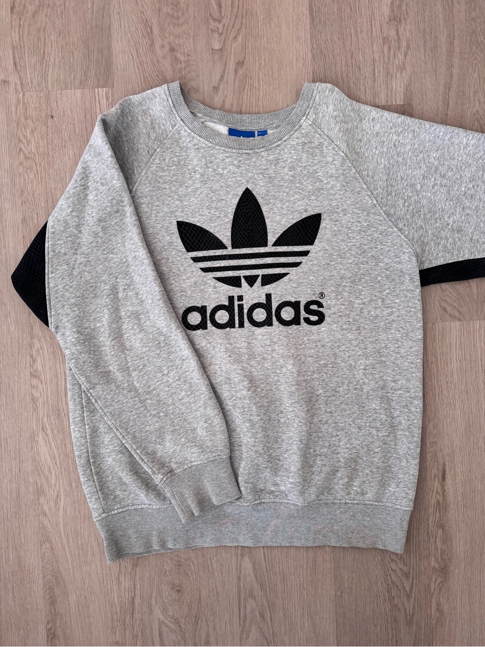 Adidas Black and Gray Trefoil Crewneck Sweatshirt